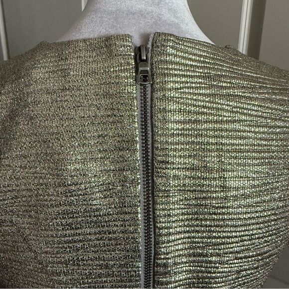 NWT Alice + Olivia Delora Silver Metallic Mini Cocktail Party Dress Size 8 - Picture 4 of 9